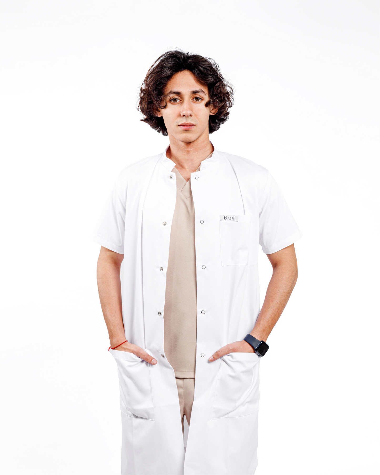 BLOUSE HOMME MANCHES COURTES